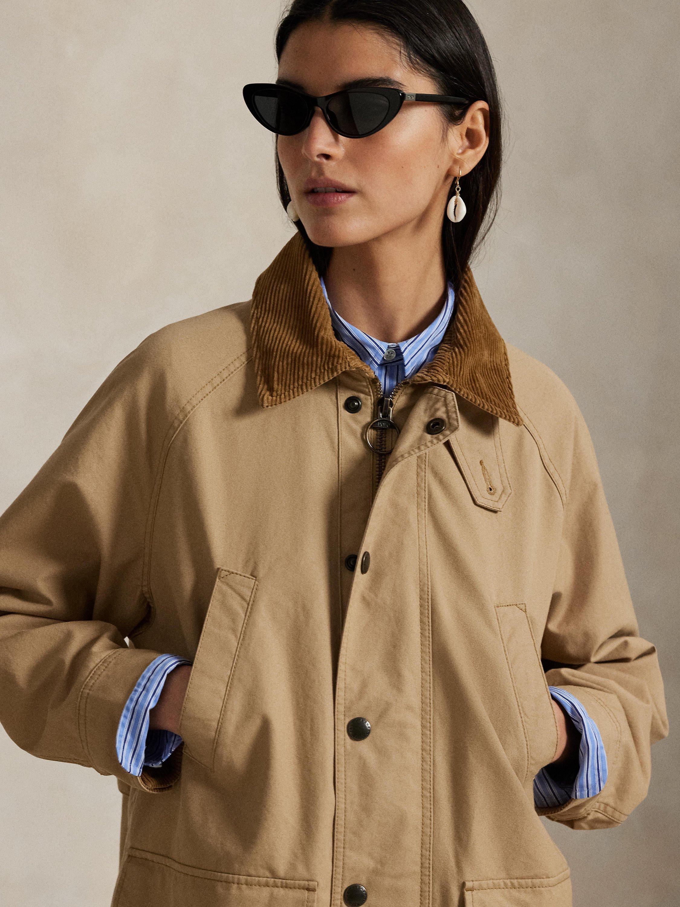 Product image 3 of 6, which shows Polo Ralph Lauren Woven Denim Field Jacket, Beige, XS