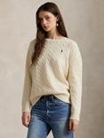 Ralph Lauren Wool Blend Relaxed Cable Knit Sweater, Cream