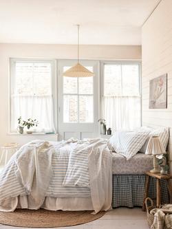 Piglet in Bed Pembroke Stripe Linen Blend Bedding, Coastal Blue