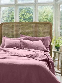 Piglet in Bed Plain Linen Bedding - view 2, Raspberry