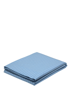 Piglet in Bed Washed Cotton Percale Favourite Shirt Stripe Flat Sheet - view 2, Pale Blue