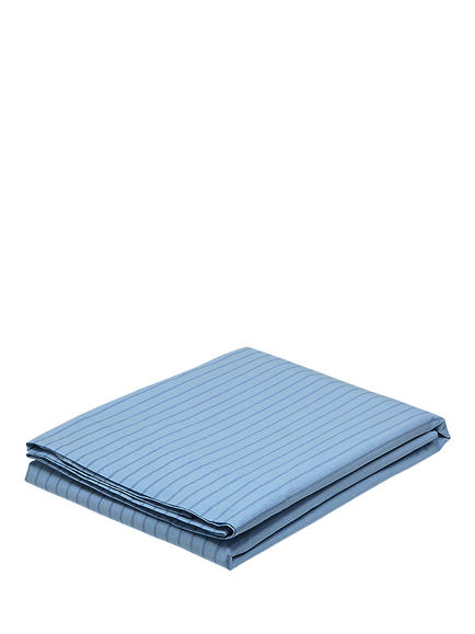 Piglet in Bed Washed Cotton Percale Favourite Shirt Stripe Flat Sheet - view 2, Pale Blue