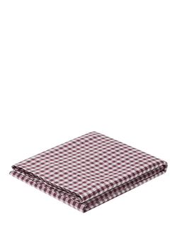 Piglet in Bed Gingham Linen Flat Sheet - view 2, Berry Gingham