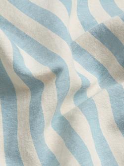 Piglet in Bed Pembroke Stripe Linen Flat Sheet, Coastal Blue