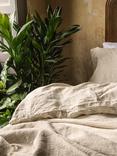 Piglet in Bed Oatmeal Stripe Linen Flat Sheet