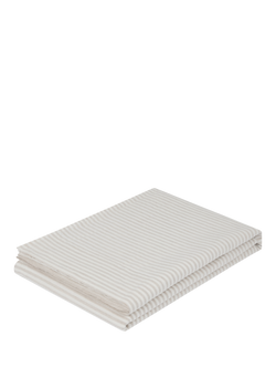 Piglet in Bed Oatmeal Stripe Linen Flat Sheet, Oatmeal Stripe