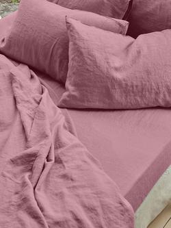 Piglet in Bed Linen Fitted Sheet, Raspberry