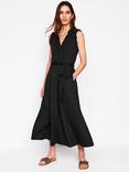 Boden Aria Broderie Trim Cotton Modal Midi Dress, Black