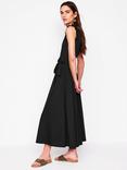 Boden Aria Broderie Trim Cotton Modal Midi Dress, Black