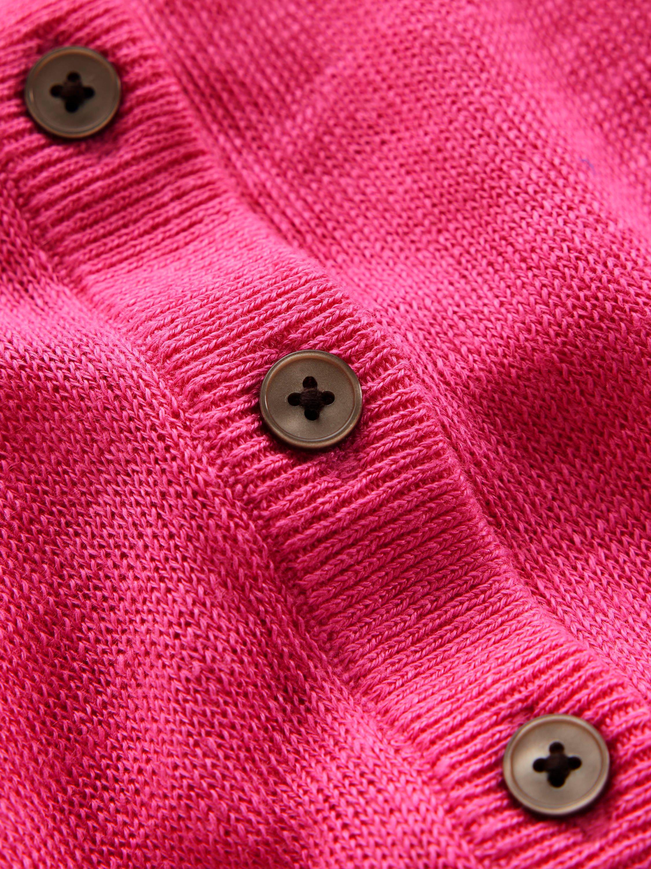 Product image 6 of 6, which shows Boden Josie Frill Hem Pure Linen Cardigan, Sorbet Pink, XS