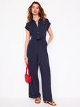 Boden Colette Double Cloth Jumpsuit, Navy