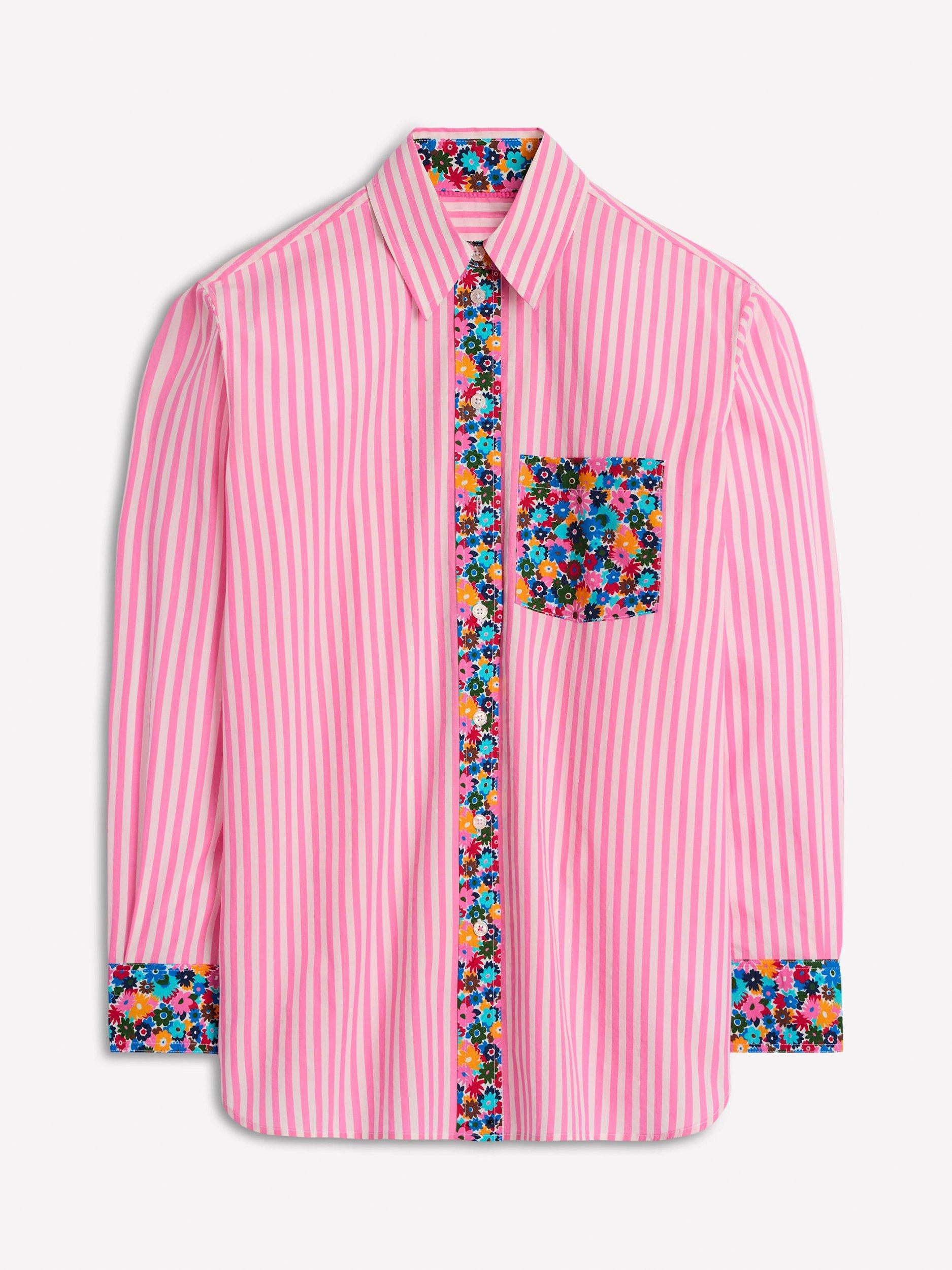 Product image 5 of 5, which shows Boden Sadie Cotton Stripe Relaxed Fit Shirt, Multi, 8