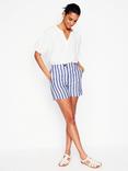 Boden Westbourne Linen Stripe Shorts, Bright Blue