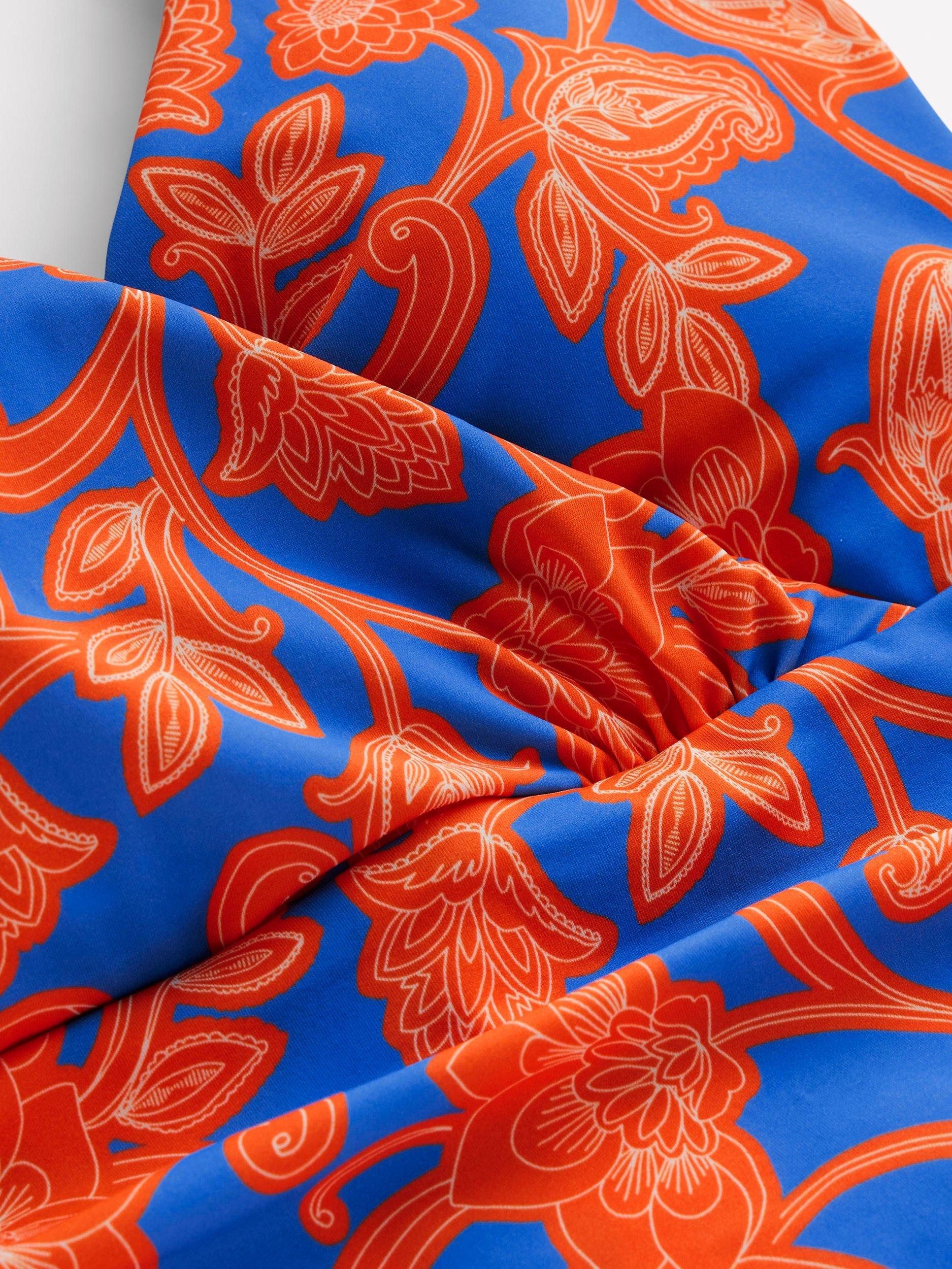 Product image 9 of 9, which shows Boden Levanzo Halterneck Swimsuit, Orange/Multi, 16