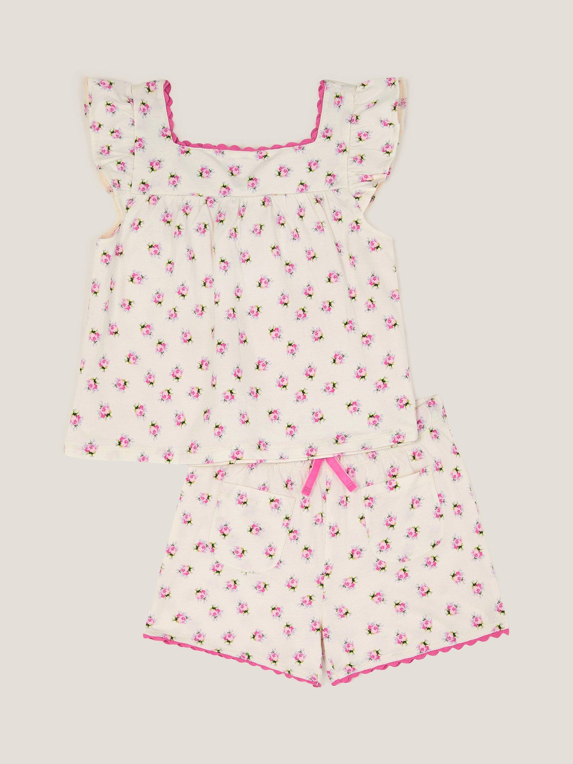 Product image 1 of 3, which shows Monsoon Kids' Short Pyjamas Set, Pink, 2-3 years