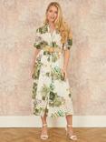 Yumi Floral Broderie Anglaise Midi Shirt Dress, Green