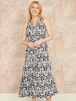 Yumi Retro Relaxed Midi Dress, Navy, Navy