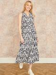 Yumi Retro Relaxed Midi Dress, Navy