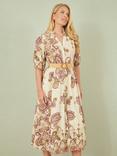 Yumi Paisley Broderie Angalise Shirt Dress, Pink