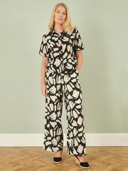 Yumi Splash Print Relaxed Fit Shirt, Black - view 2, Black
