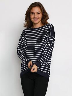 KAFFE Mala Stripe Jumper, Midnight Marine, Midnight Marine
