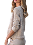 Pure Collection Metallic Open Neck Organic Cotton Rich Cardigan, Natural