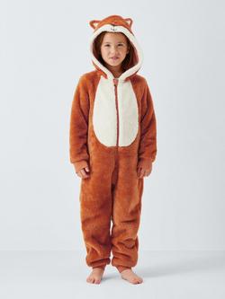John Lewis Kids' Fox Onesie, Orange, Orange