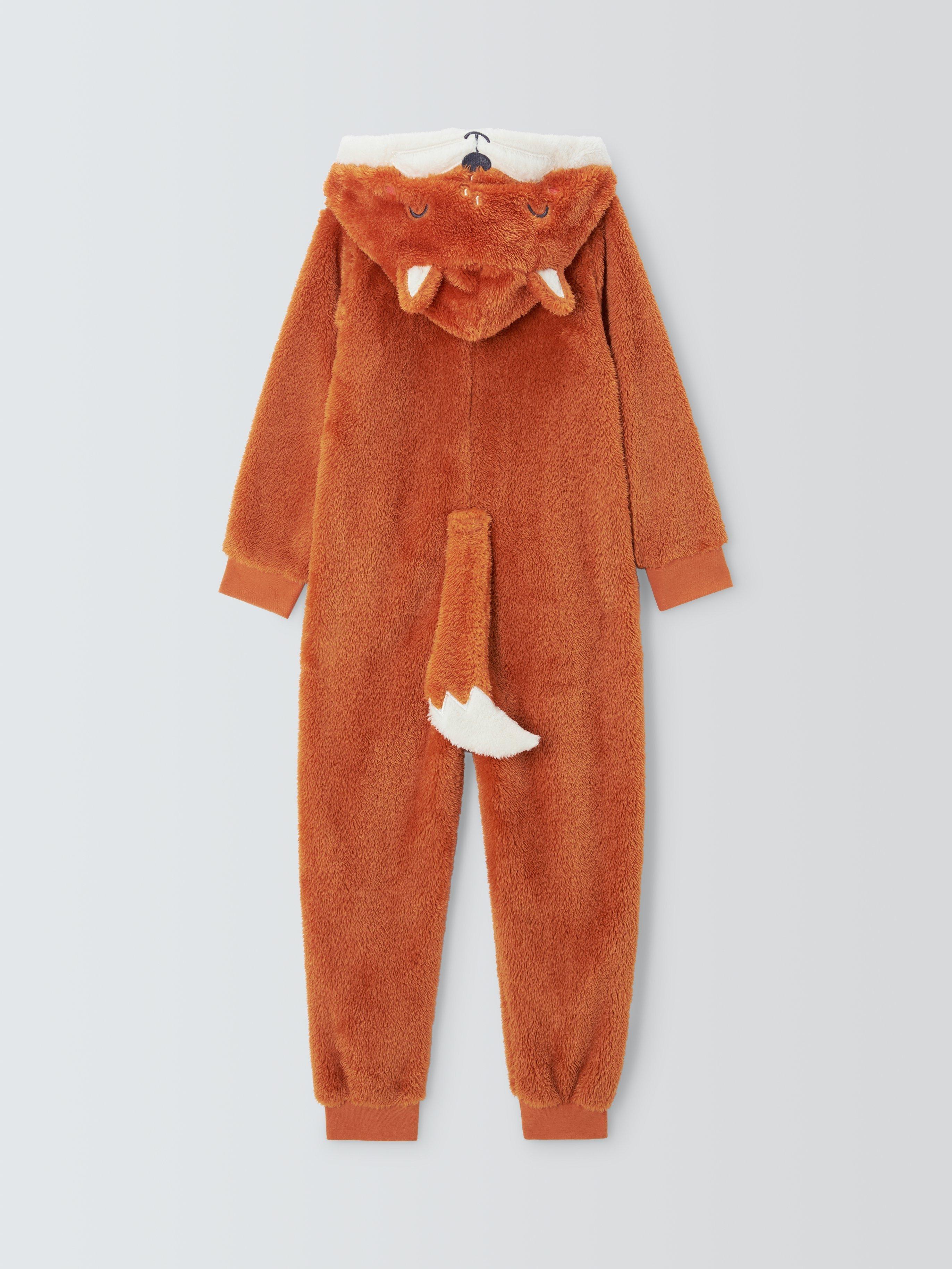 Product image 4 of 7, which shows John Lewis Kids' Fox Onesie, Orange, 3 years