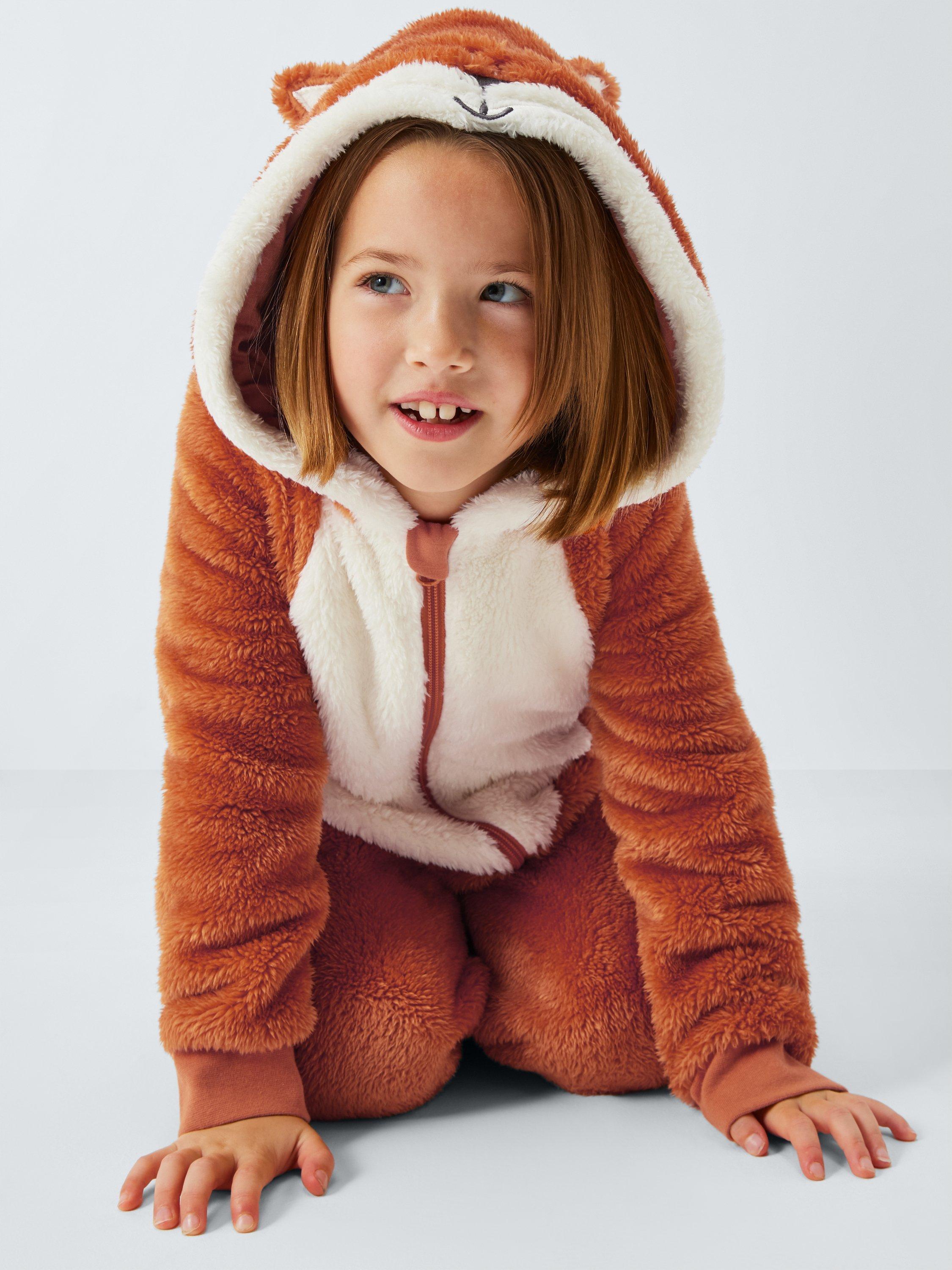 Product image 6 of 7, which shows John Lewis Kids' Fox Onesie, Orange, 3 years
