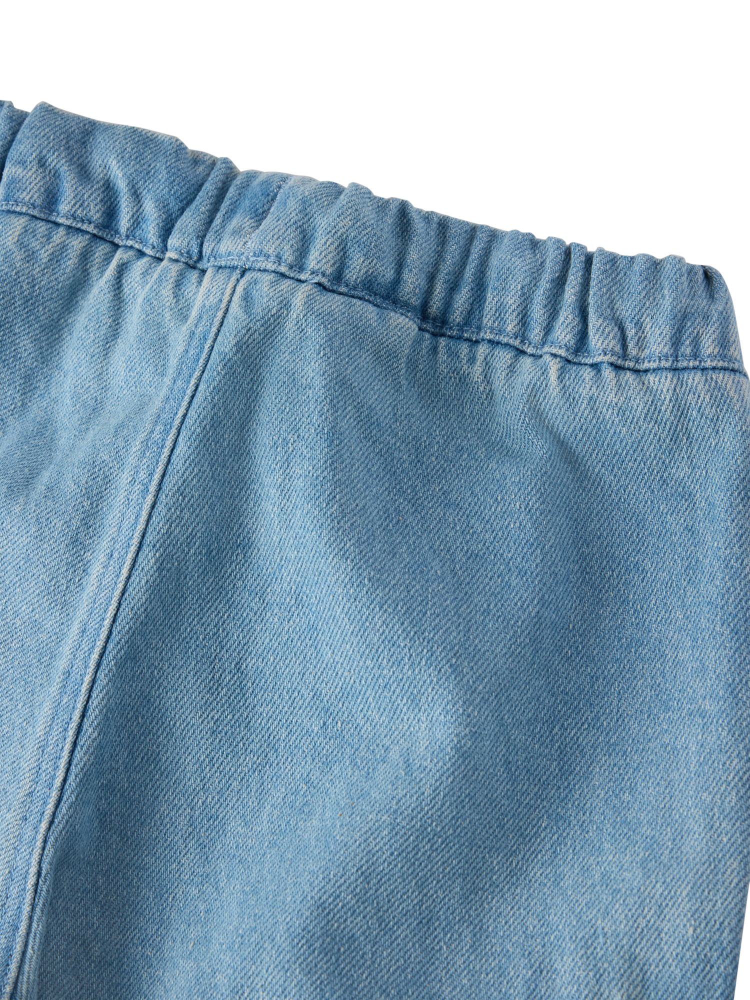 Product image 3 of 3, which shows Polarn O. Pyret Kids' Denim Organic Cotton Shorts, Blue, 4-5 years