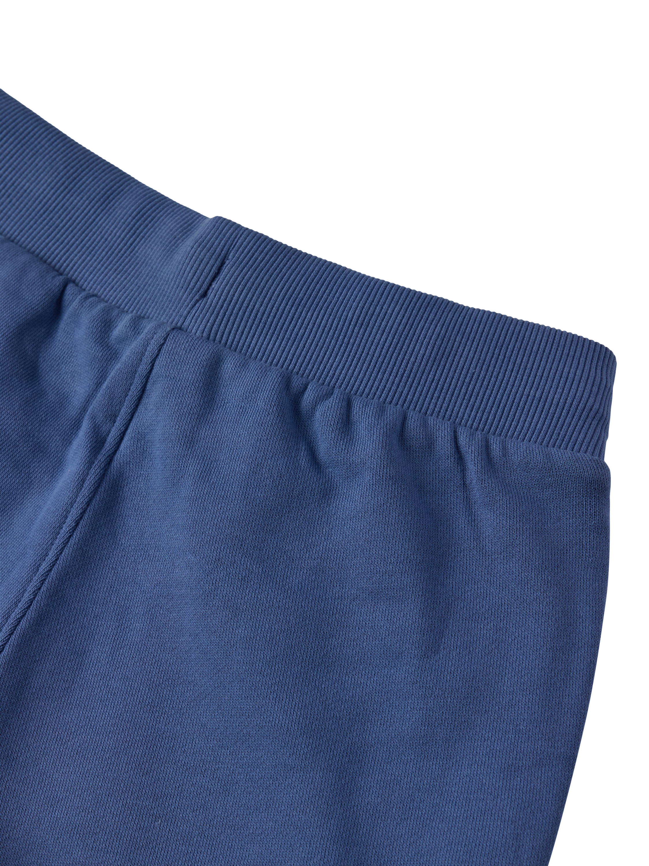 Product image 3 of 3, which shows Polarn O. Pyret Kids' Organic Cotton Jogger Shorts, Blue, 4-5 years