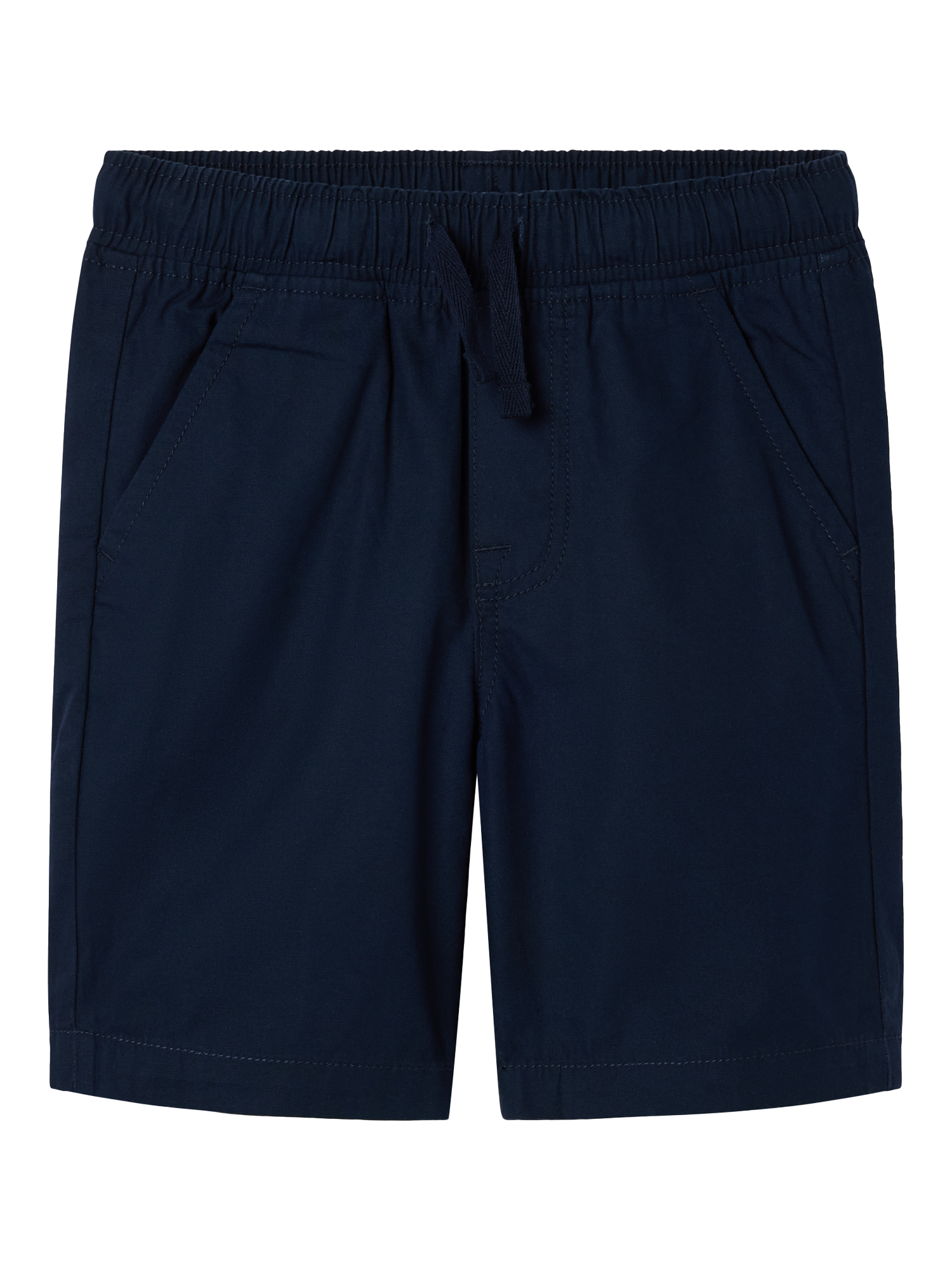Product image 2 of 3, which shows Polarn O. Pyret Kids' Cotton Pull-On Shorts, Blue, 18-24 months
