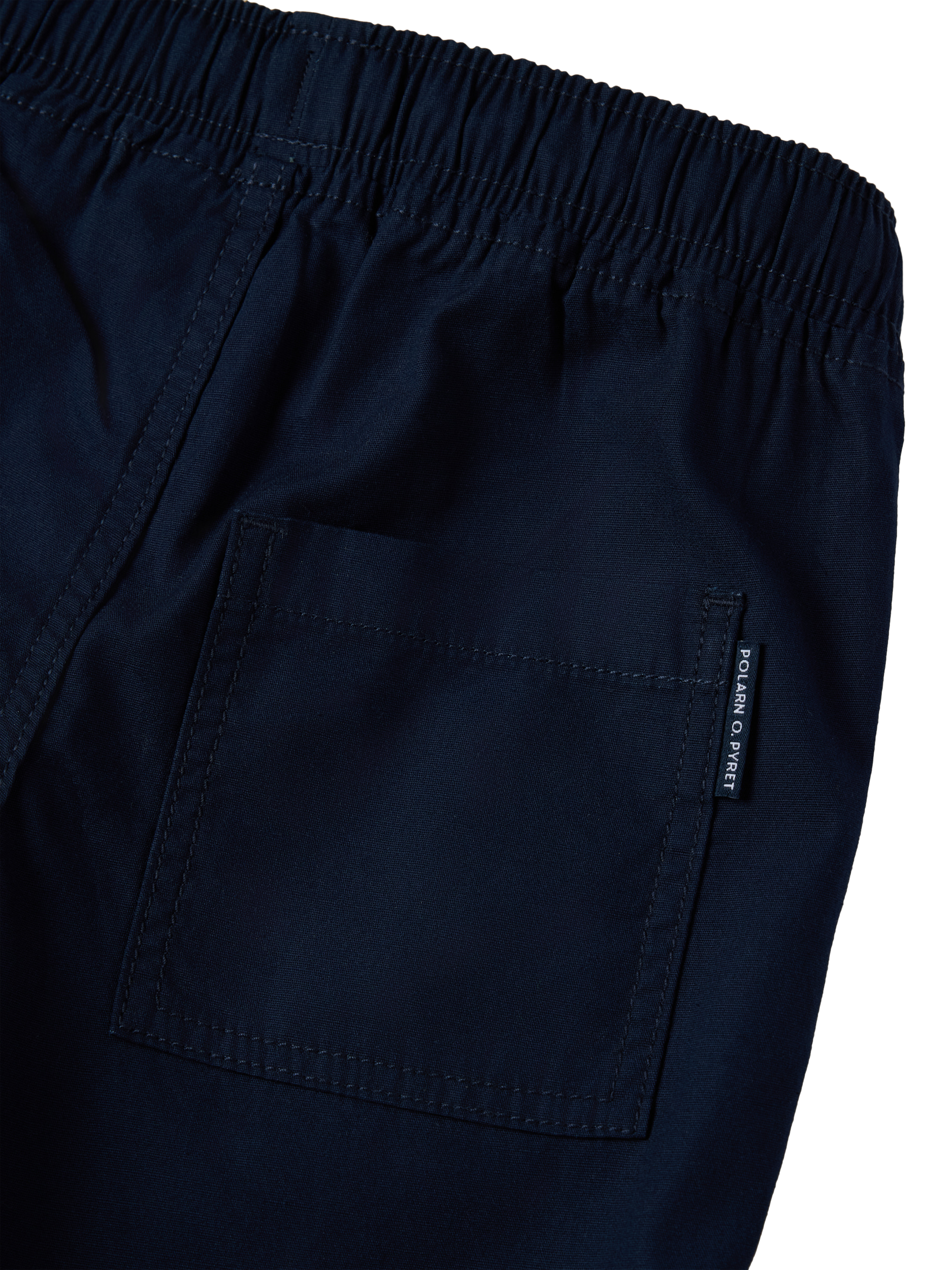 Product image 3 of 3, which shows Polarn O. Pyret Kids' Cotton Pull-On Shorts, Blue, 18-24 months