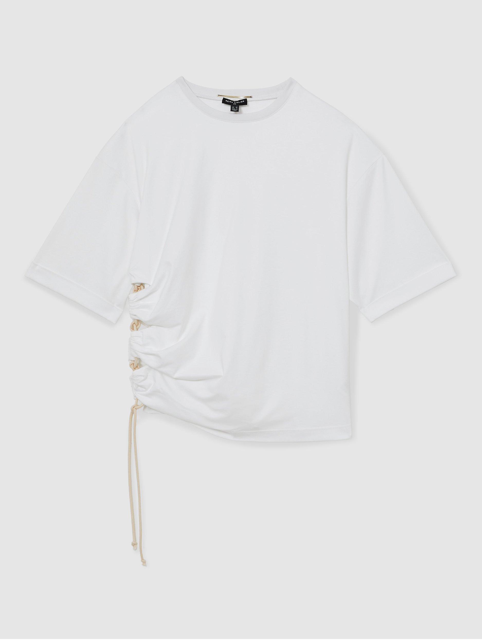 Product image 2 of 4, which shows Reiss Atelier Berkeley Rope Detail Top, White, 6