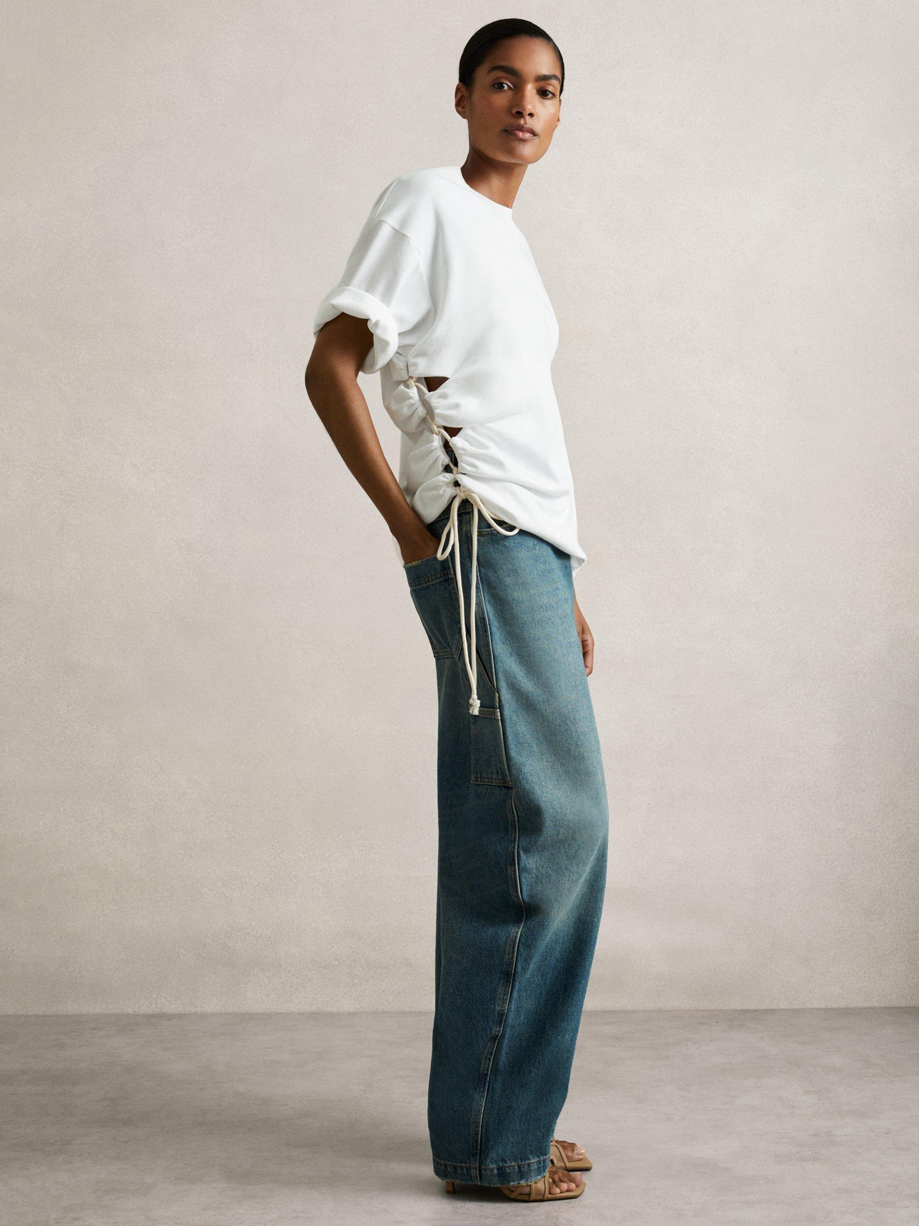 Product image 3 of 4, which shows Reiss Atelier Berkeley Rope Detail Top, White, 6