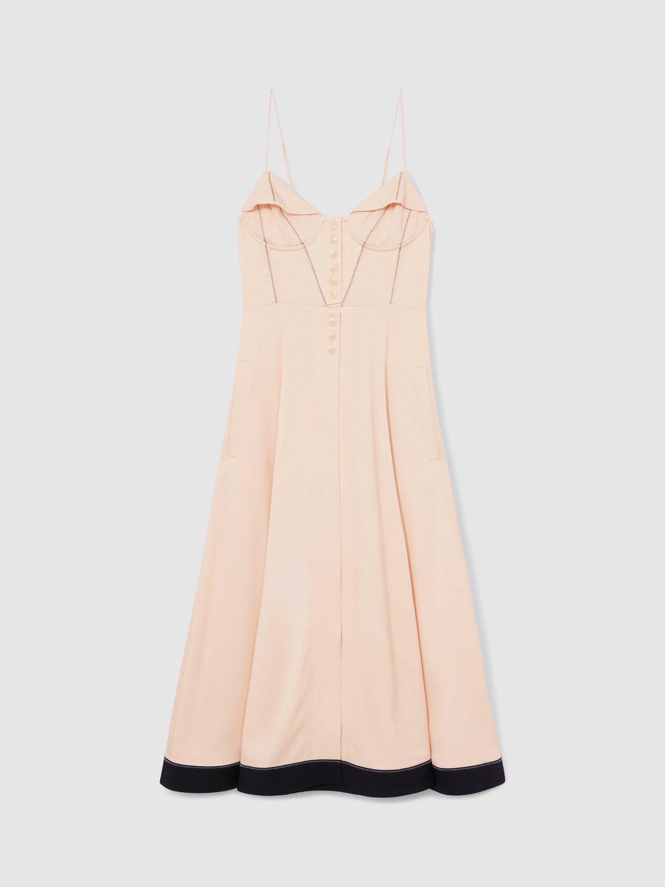【海外限定】REISSワンピース☆Reiss x Atelier Virginia Corset Reiss Atelier Virginia Corset Midi Dress, Beige/Multi