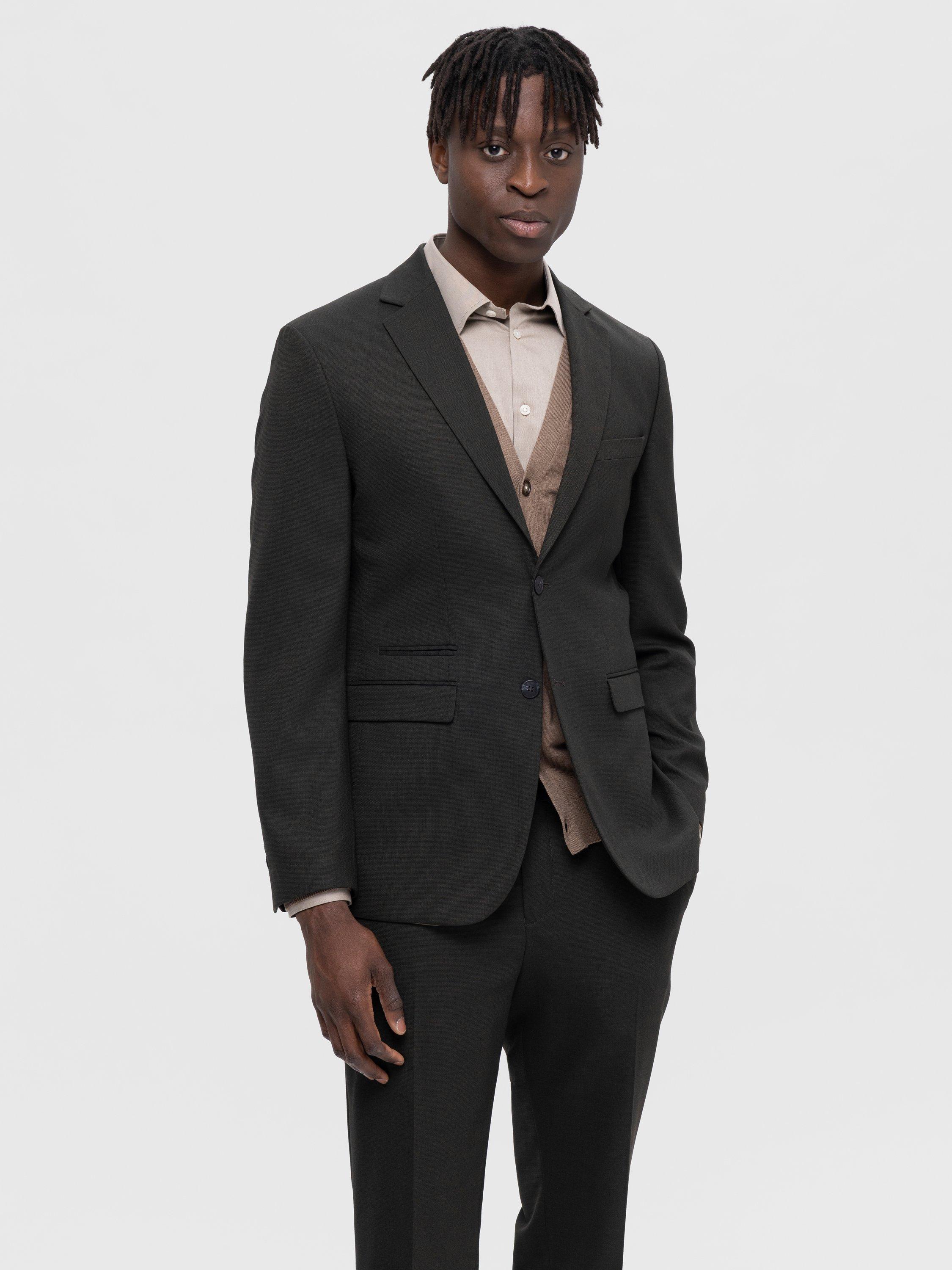 Product image 1 of 6, which shows Selected Neil Slim Fit Single Breasted Suit Jacket, Dark Green, 36R