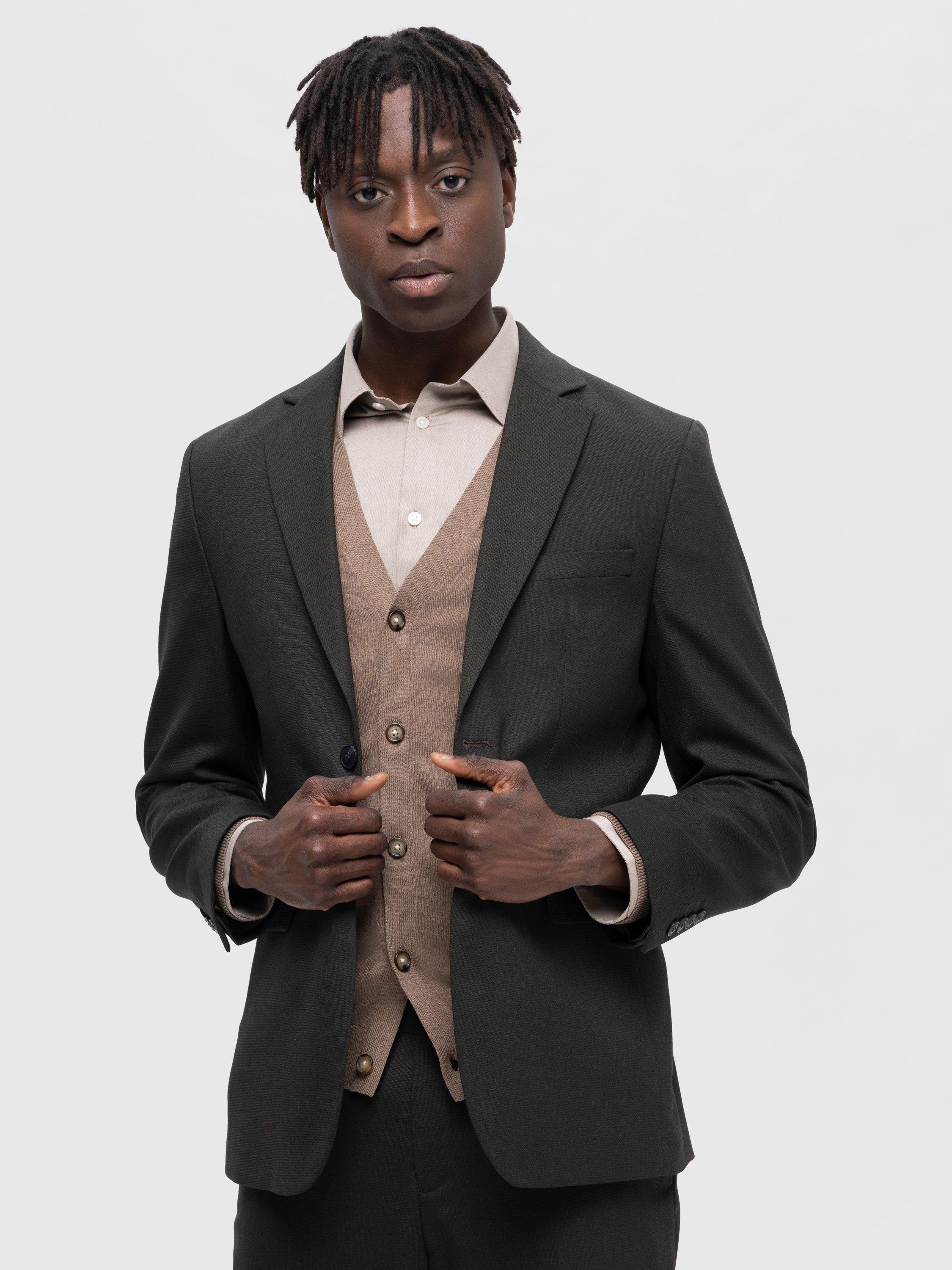 Product image 2 of 6, which shows Selected Neil Slim Fit Single Breasted Suit Jacket, Dark Green, 36R