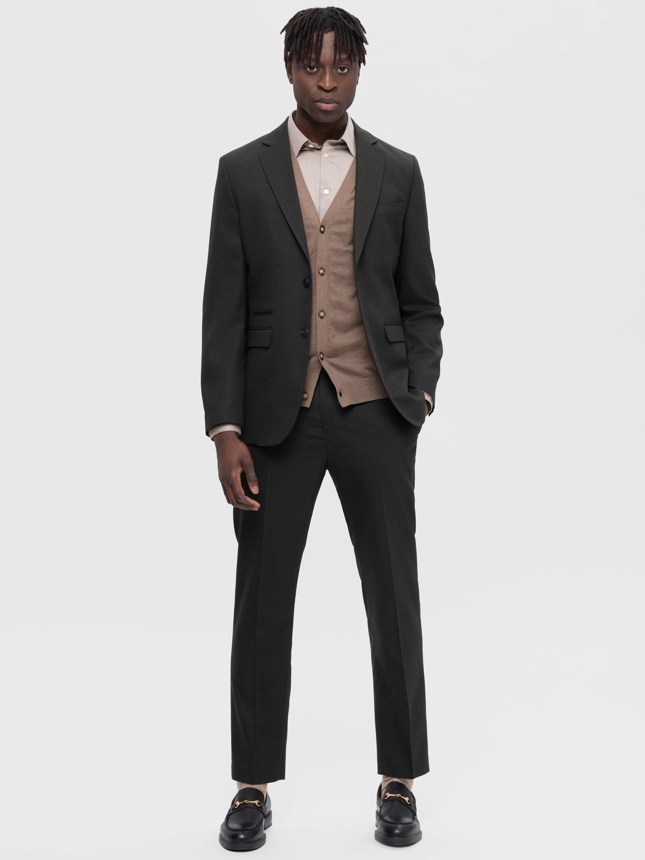 Product image 3 of 6, which shows Selected Neil Slim Fit Single Breasted Suit Jacket, Dark Green, 36R