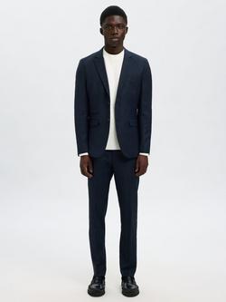 SELECTED HOMME Neil Tailored Trousers, Navy Check