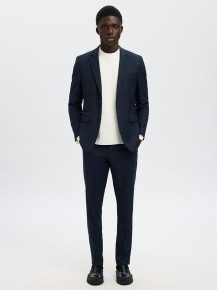 SELECTED HOMME Neil Tailored Trousers - view 2, Navy Check