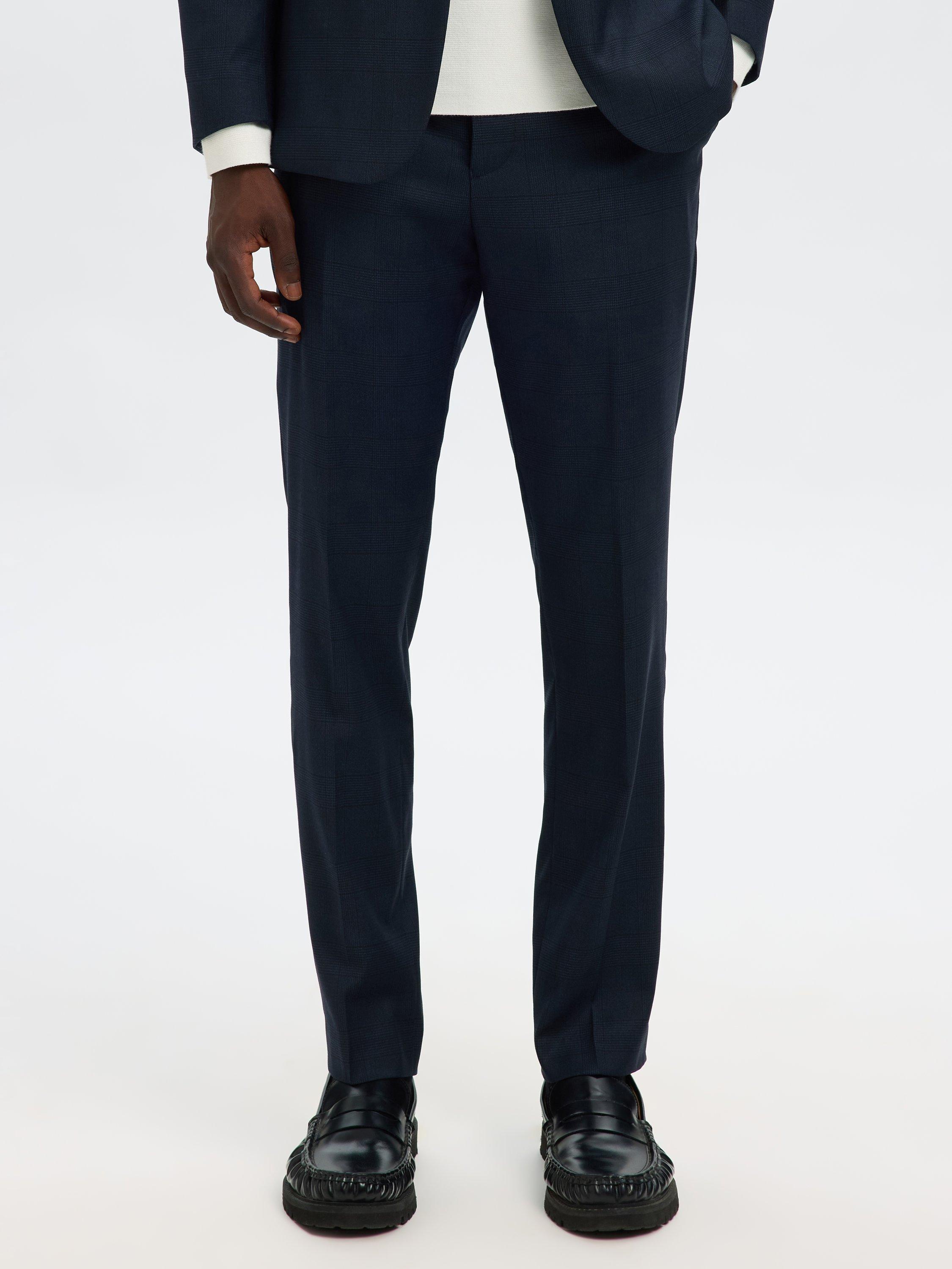 Product image 3 of 6, which shows SELECTED HOMME Neil Tailored Trousers, Navy Check, 30R