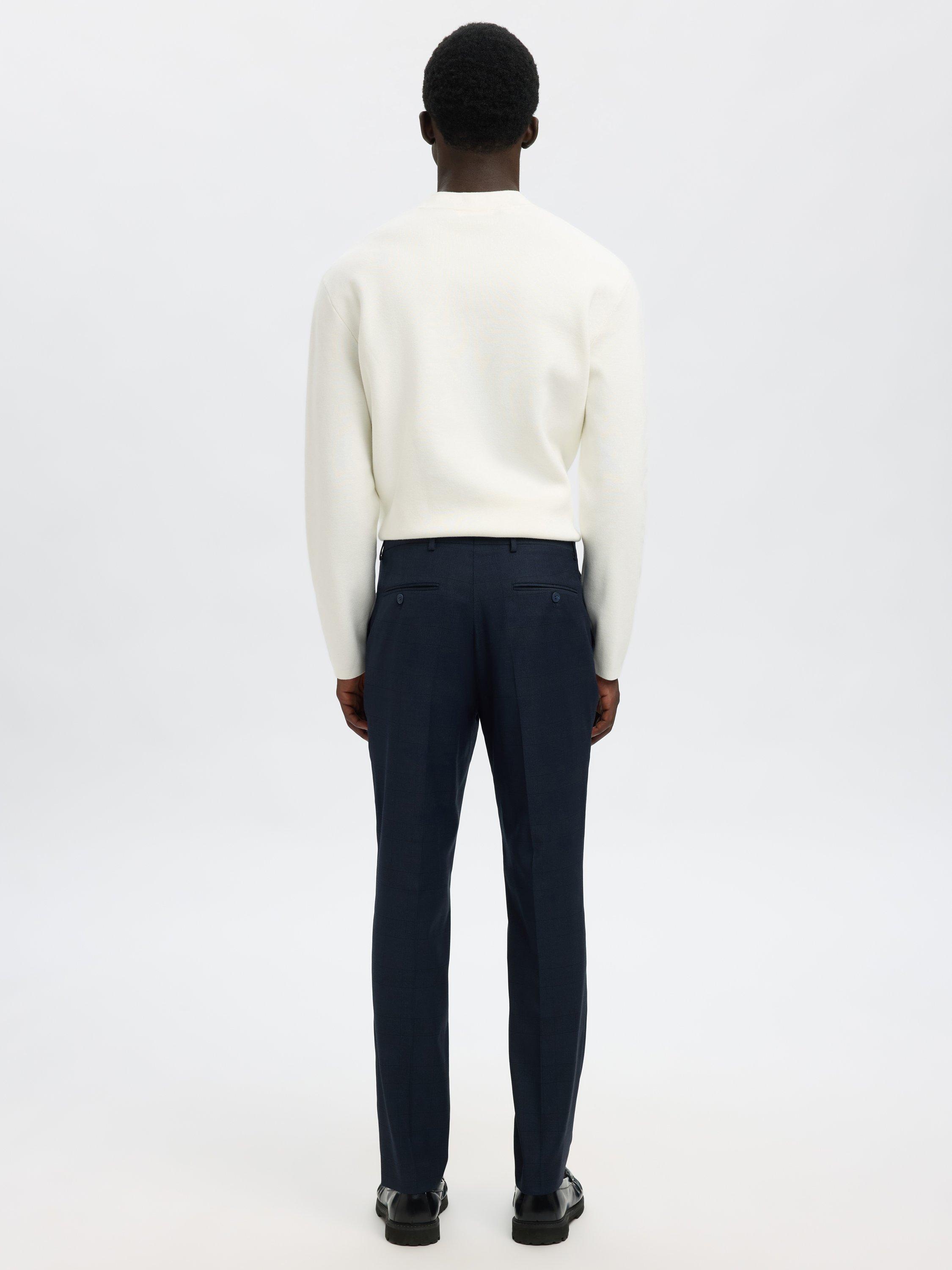 Product image 4 of 6, which shows SELECTED HOMME Neil Tailored Trousers, Navy Check, 30R