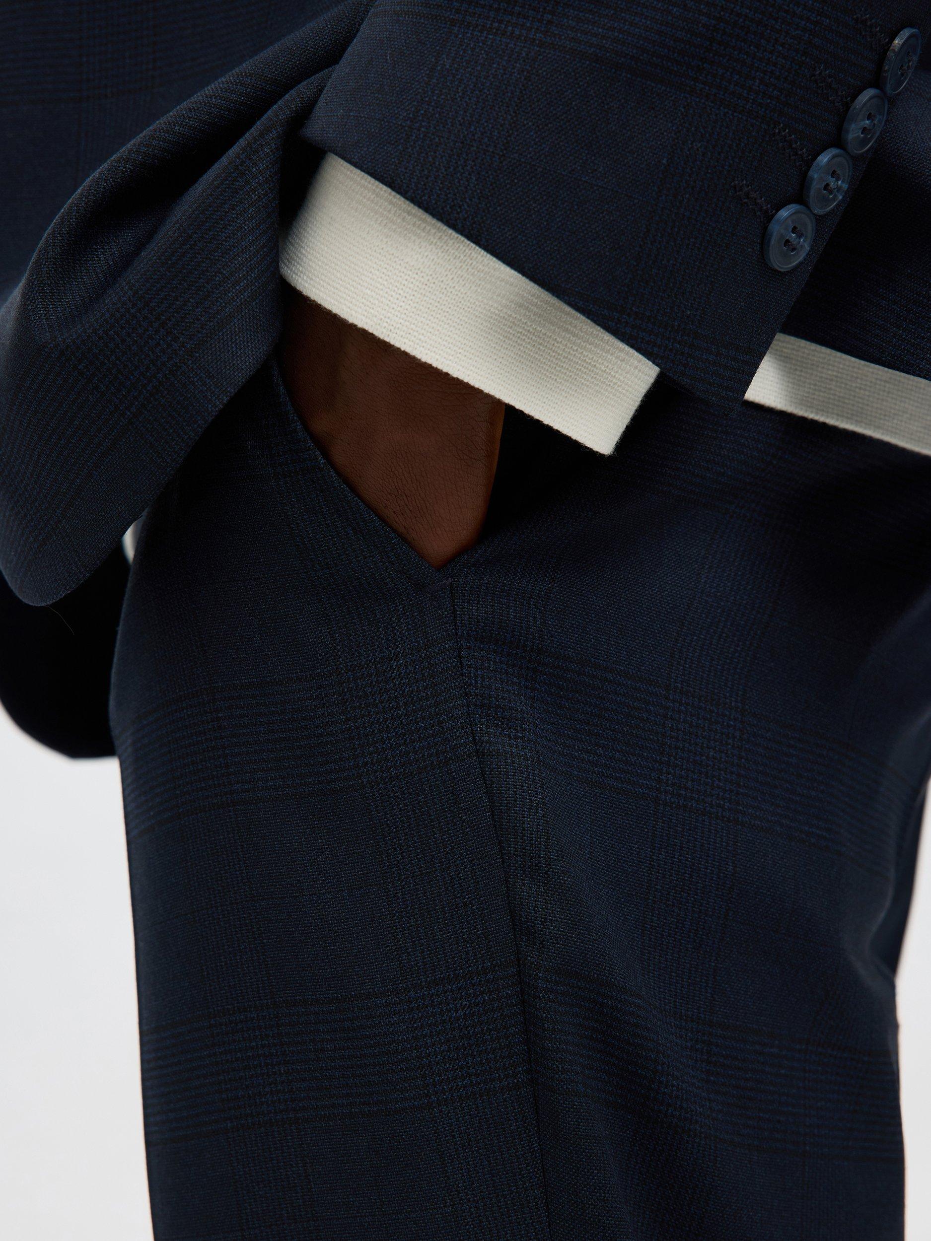 Product image 5 of 6, which shows SELECTED HOMME Neil Tailored Trousers, Navy Check, 30R