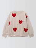 John Lewis Kids' Heart Sweatshirt, White