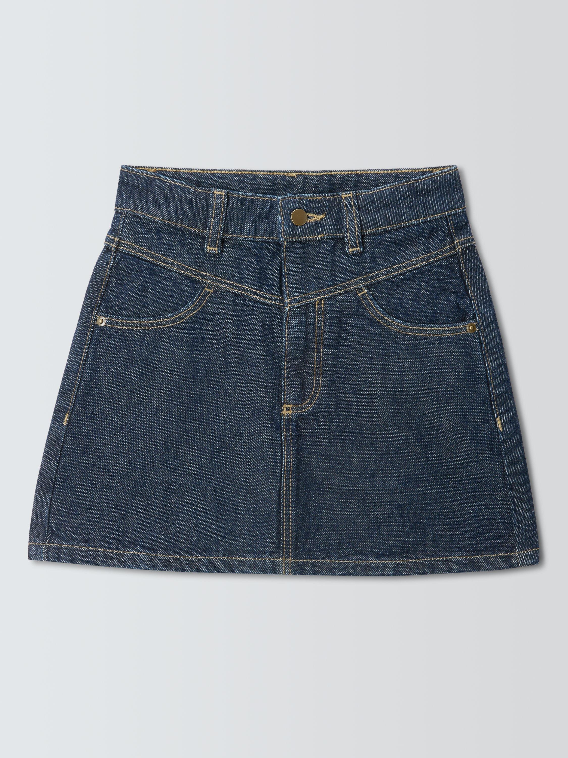 Product image 3 of 7, which shows John Lewis Kids' Western Denim Skirt, Blue, 3 years