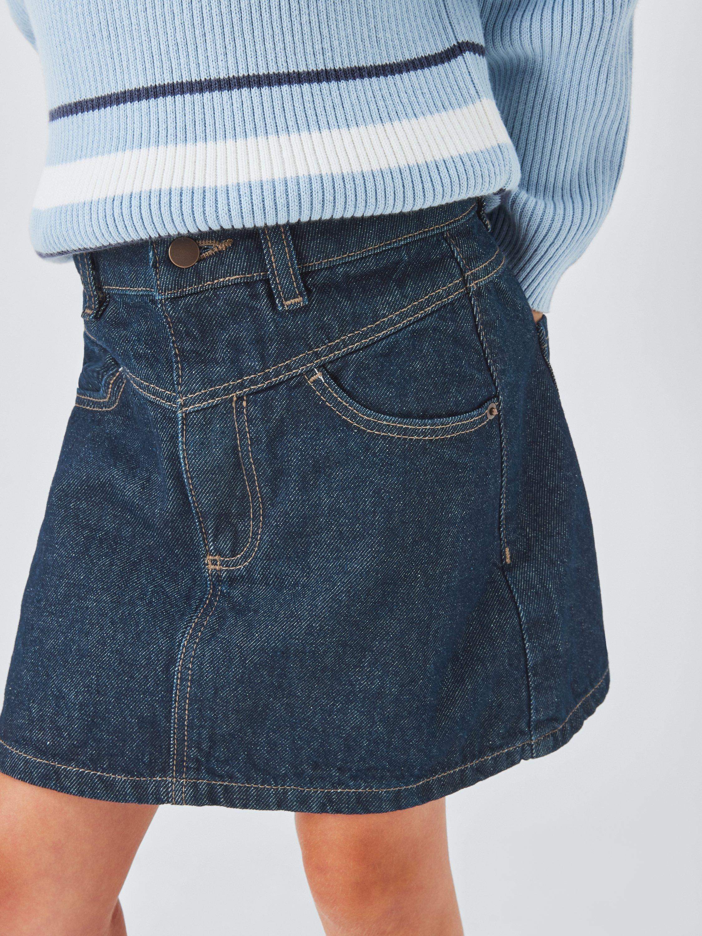 Product image 4 of 7, which shows John Lewis Kids' Western Denim Skirt, Blue, 3 years