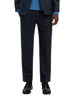 Selected Max Lano Tailored Trousers - view 2, Navy Check