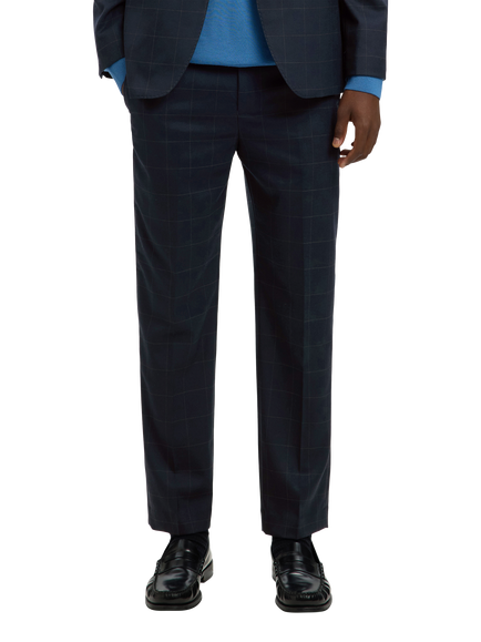 Selected Max Lano Tailored Trousers - view 2, Navy Check