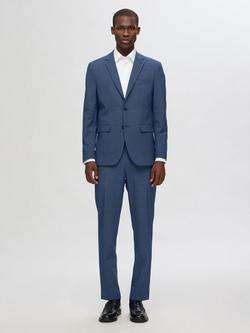 Selected Liam Houndstooth Slim Fit Blazer, Mid Blue - view 2, Mid Blue